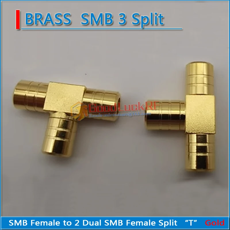 

High-quality 3 SMB Female to 2 dual SMB Female 3 three split type T SMB Female to SMB Female Gold RF Connector Adapter low loss