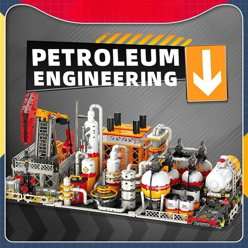 

Petroleum engineering Streetview City Modular Building Blocks Brick MOC Model or Playset with Accessories for Teens or Adults