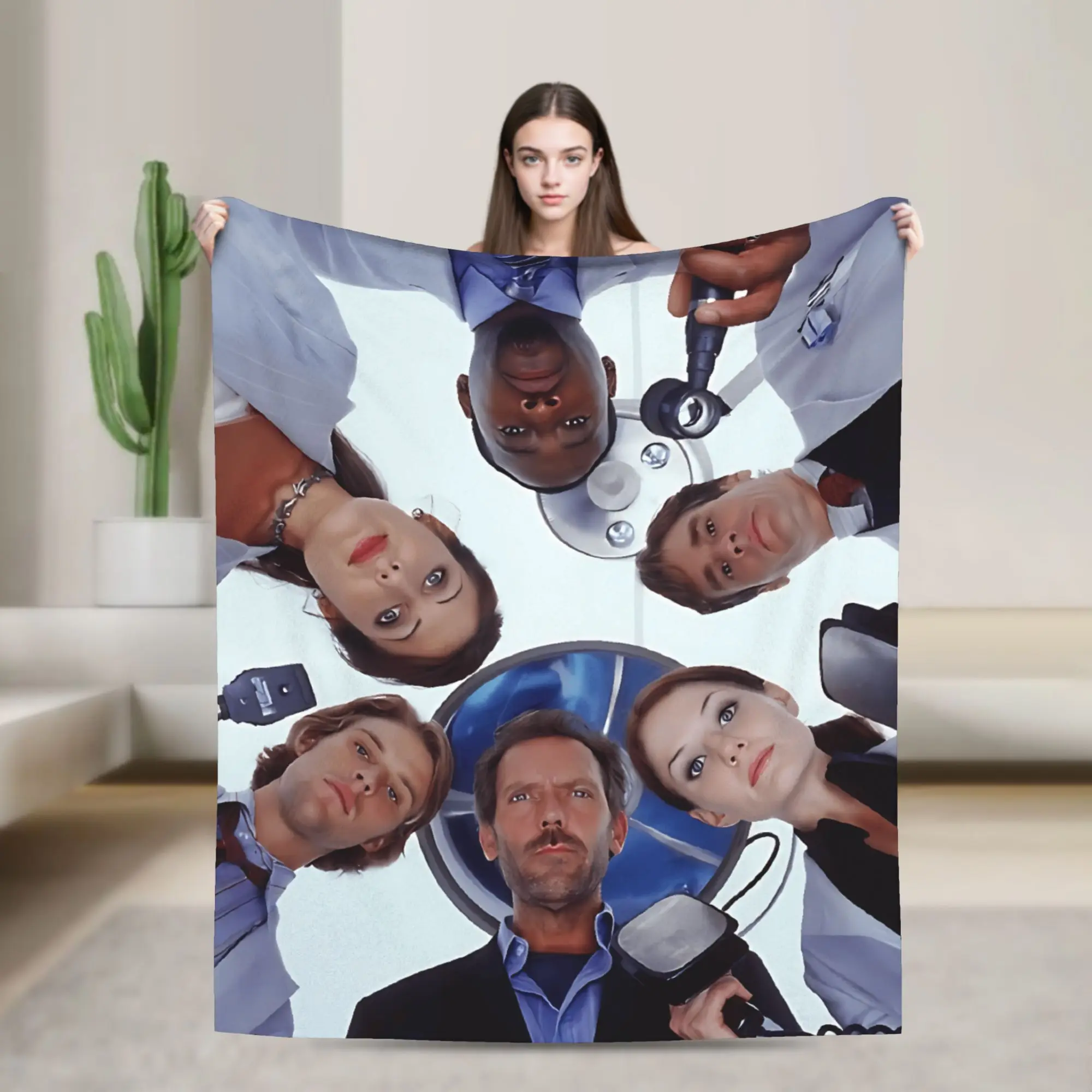 Dr Gregory House Flannel Blanket Super Warm Throw Blanket for Bedroom Travel Fashion Bedspread Sofa Bed Cover
