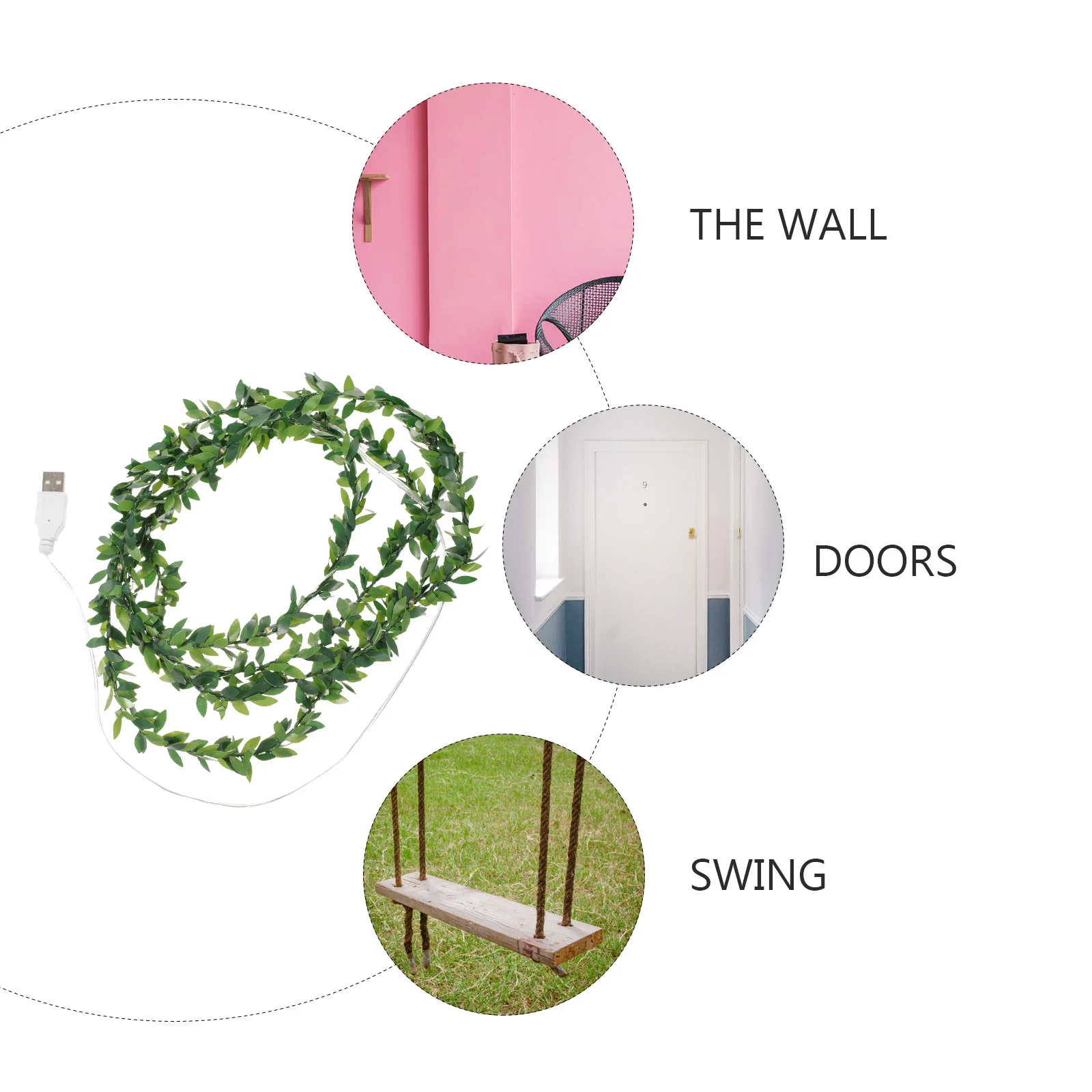 Green Leaf Led String Lights Warm White Decorative Lights For Home Garden Patio Christmas Party Decor Indoor Outdoor Rattan Lamp