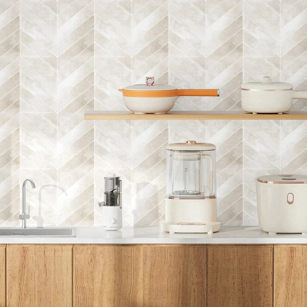 PVC Home Decor With Adheve Tiles – Pack Of 12 For Kitchen Walls For Bathroom Self-Adheve Tiles SCQ1097（20x20cm） 12pcs