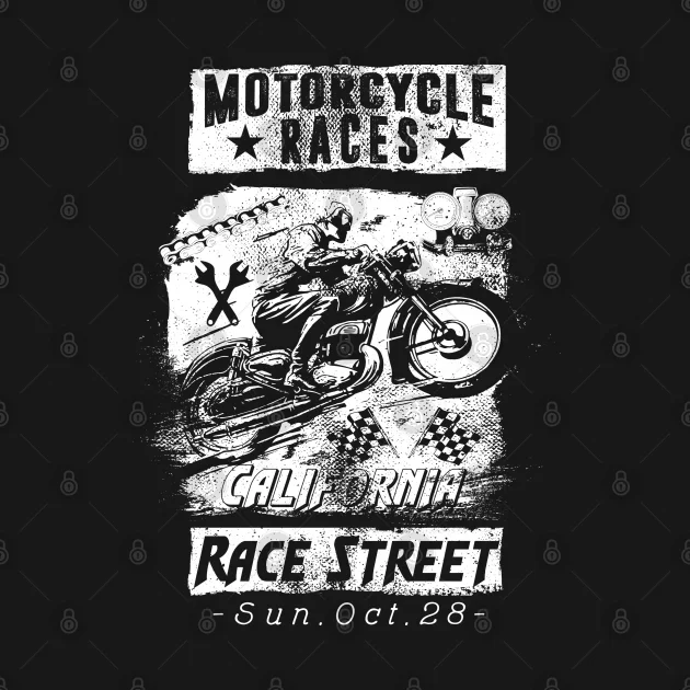 خمر سباقات الدراجات النارية كاليفورنيا سباق الشارع تي شيرت 100% القطن س الرقبة الصيف قصيرة الأكمام عادية قميص رجالي حجم S-3XL #3