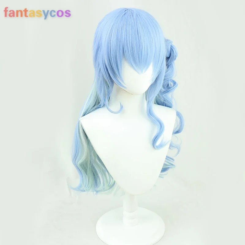 VTuber Hoshimati Suisei Cosplay Wig Hololive Youtuber Suisui Cosplay Blue Long Culry Ponytail Synthetic Hair Costume Role Play