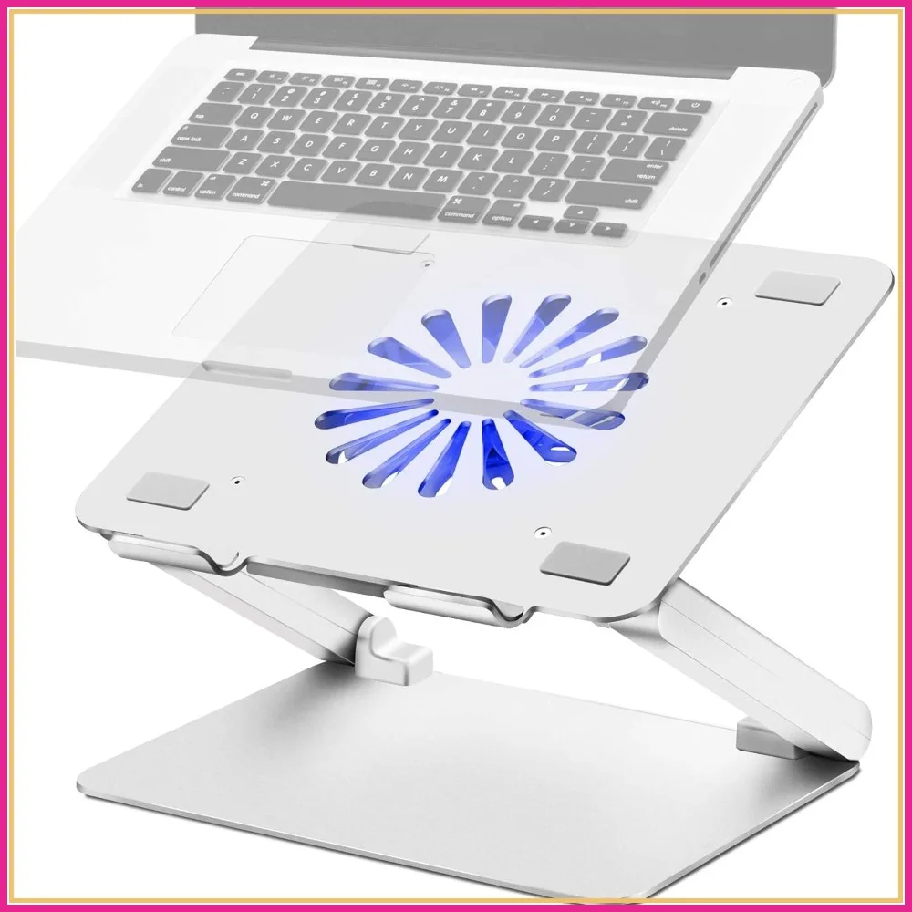 

Laptop Cooling Pad with Low-Noise Fan & 3 USB Hubs, Ergonomic Stand for 17" Gaming Notebooks, Aluminum