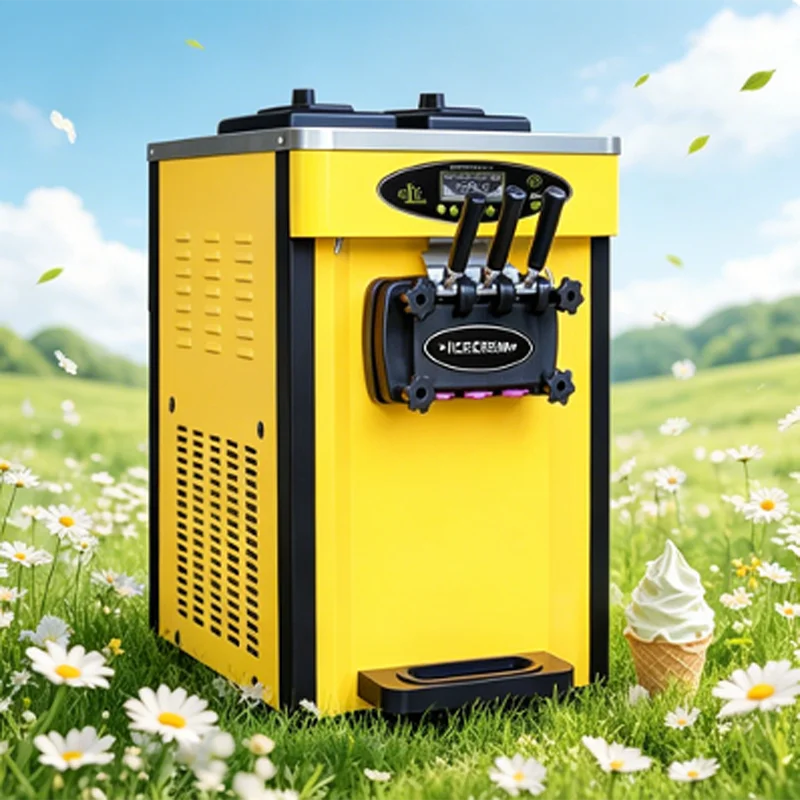 Desktop Ice Cream Machine Commercial Automatic 3 Flavors Mini Soft Serve Ice Cream Maker Machine Made in China
