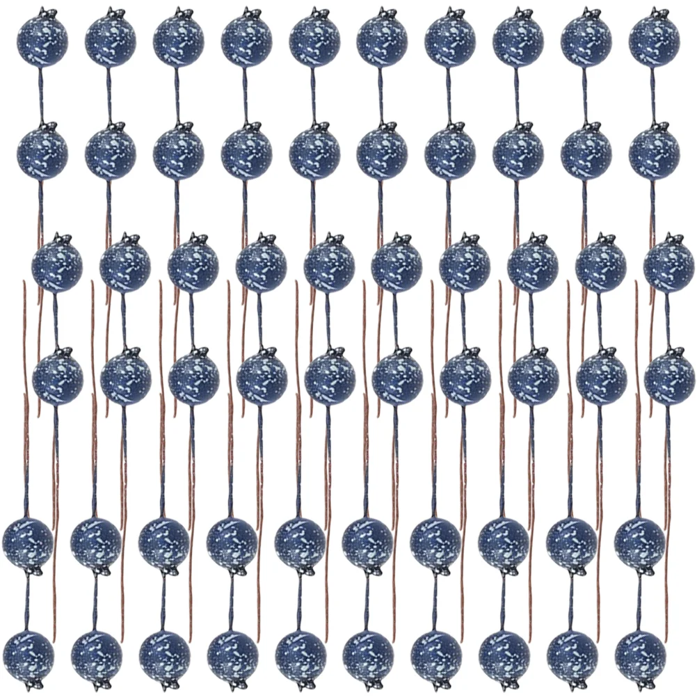 100 Pcs Simulation Blueberry Decoration Christmas Tree Decorations Flowers Foam Berries Fake