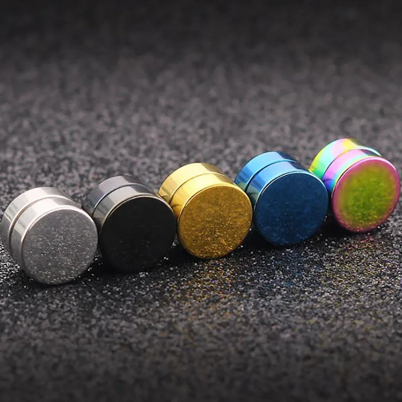 15 Pairs Lot Wholsales Stud Earrings Magnetic No Hole Zircon Men Fashion Stainless Steel Korean Earring Womens Jewellery view 6
