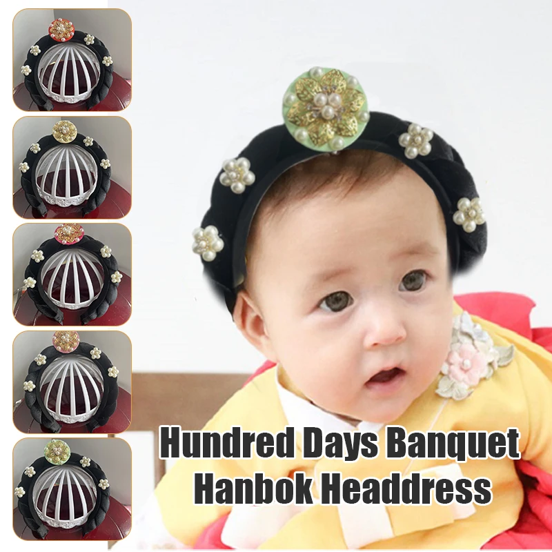 

Korea Hanbok Hair Hoop Kids Photography Props Hairbands Korean Baby Birthday Party Banquet Traditional Hair Accessories