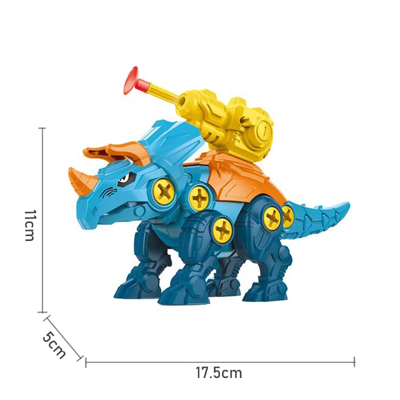 Kinder Dinosaurier 3D Puzzle Spielzeug Drücken Sie zu Feuer Kugeln DIY Abnehmbare Montage Schraube Spielzeug ﻿