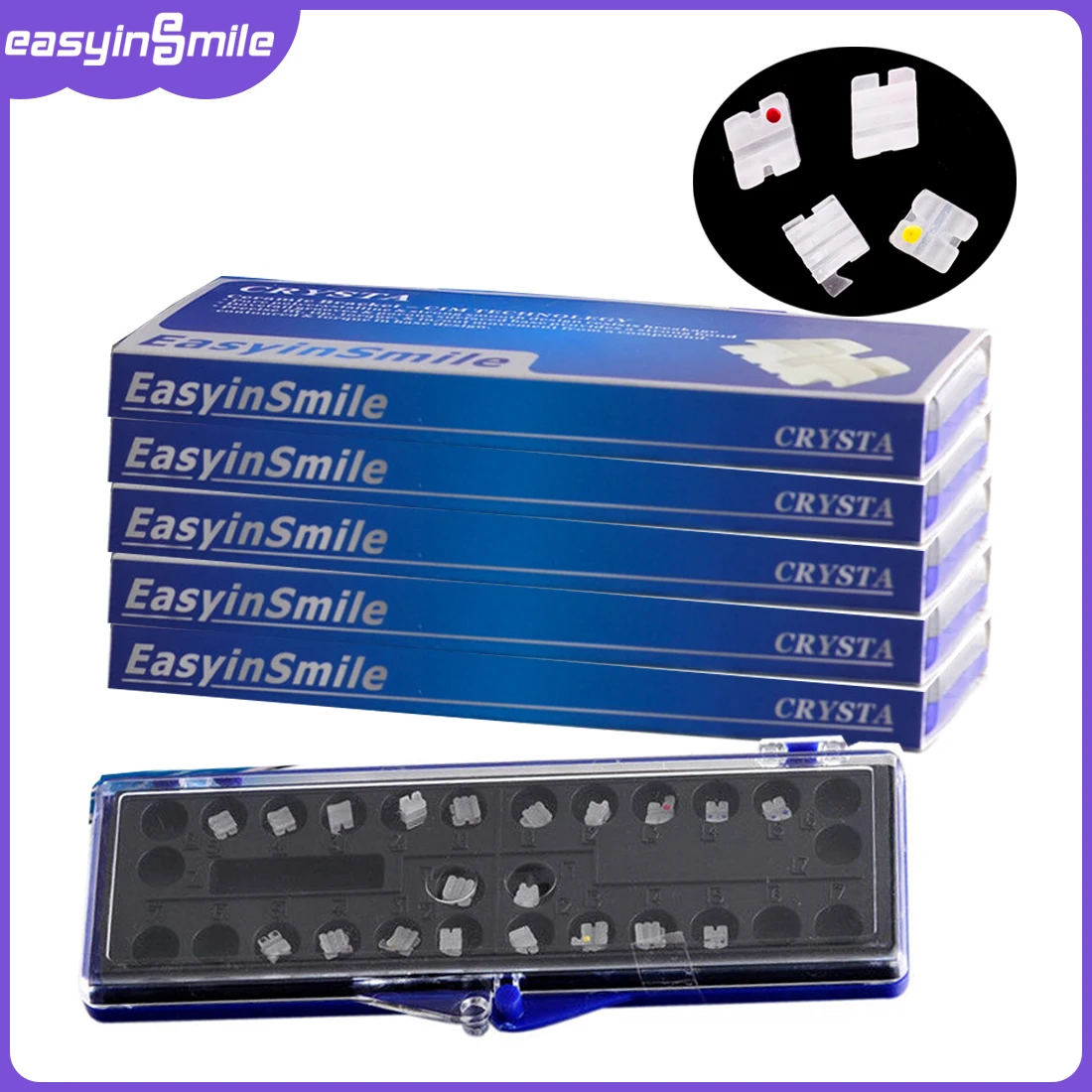 

5 упаковок стоматологических ортодонтических керамических брекетов Roth MBT 0,022 крючки 345/3 стоматологический ортоприбор