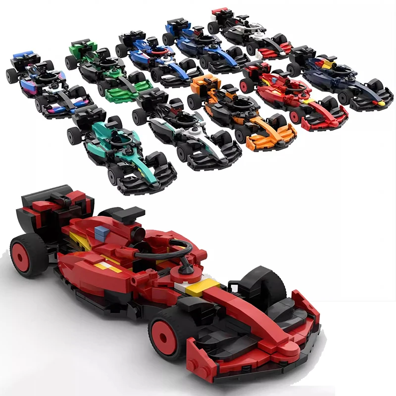 

MOC Технический автомобиль Скоростные транспортные средства F1 Racing Classic Formula 1, наборы спортивных автомобилей MCL38 W15 SF24 RB20, строительные блоки, детские игрушки в подарок