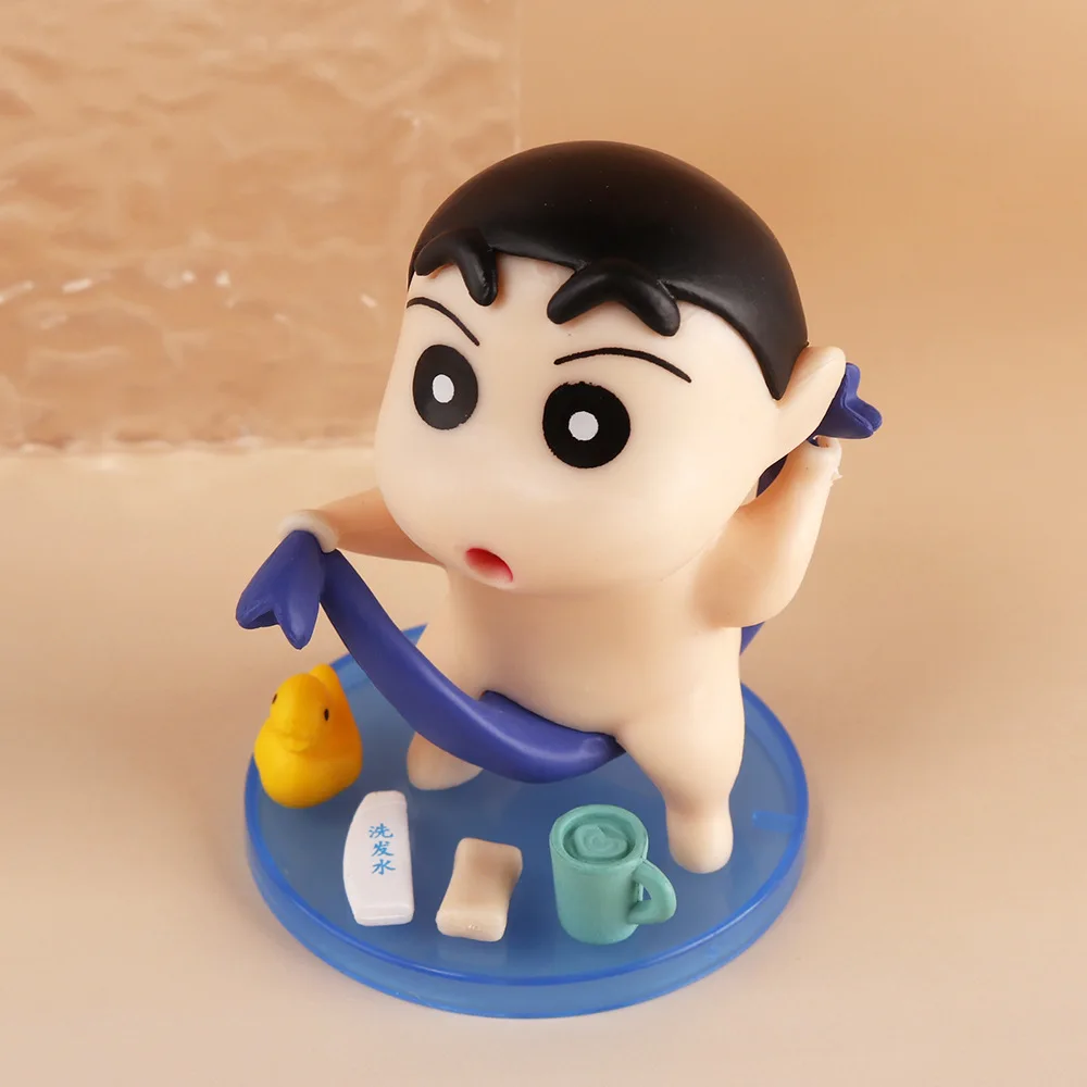 อะนิเมะ Crayon Shin-Chan Action Figure Bath ตุ๊กตาเครื่องประดับตลกเดสก์ท็อปหน้าแรกตกแต่งของเล่นรูปปั้น