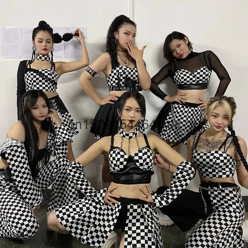 

Костюм для выступлений в стиле джаз-танцев и пения, как у девичьих групп, новый, модный и крутой, для взрослых, для уличных танцев