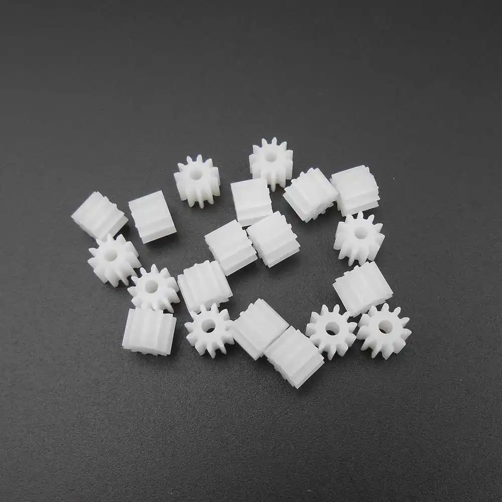 20Pcs/Lot 0.5 Modulus 2MM Bore Aperture 1.95MM Tight Fit 112A 0.5M 11T Plastic Spur Gear DIY Model Accessories 6.35MM Dia 5MM H