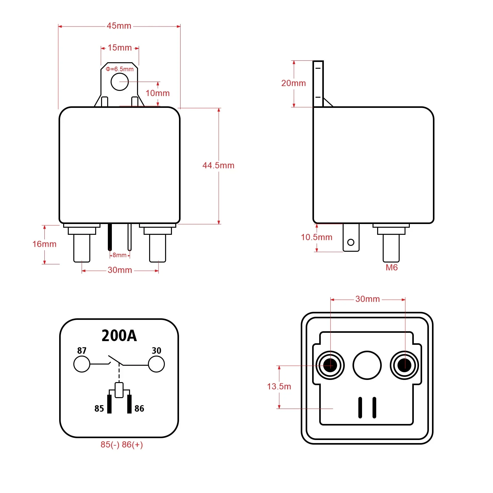 120A 200A 250A 12/24V Battery Switch Disconnect Cut Off Isolator Switch Relay Remote Control Battery with Remote Control Switch