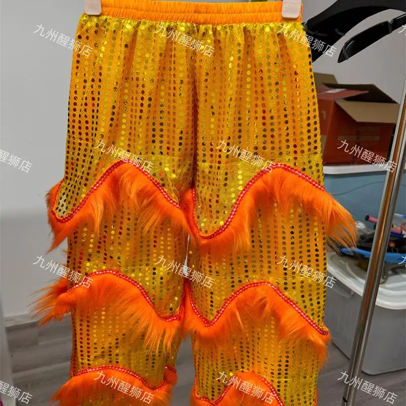 سروال رقص الأسد الصيني للأطفال المهرجان التقليدي الوطني الشعبي القديم الكونغ فو زي عرض رياض الأطفال بنطلون