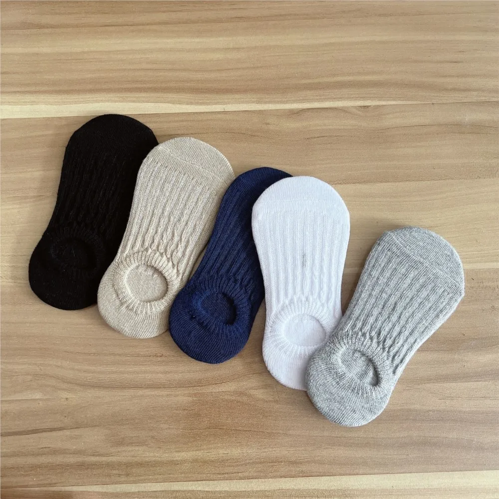 Children's mesh boat socks baby solid color invisible socks non-slip silicone socks breathable boys and girls sock cotton