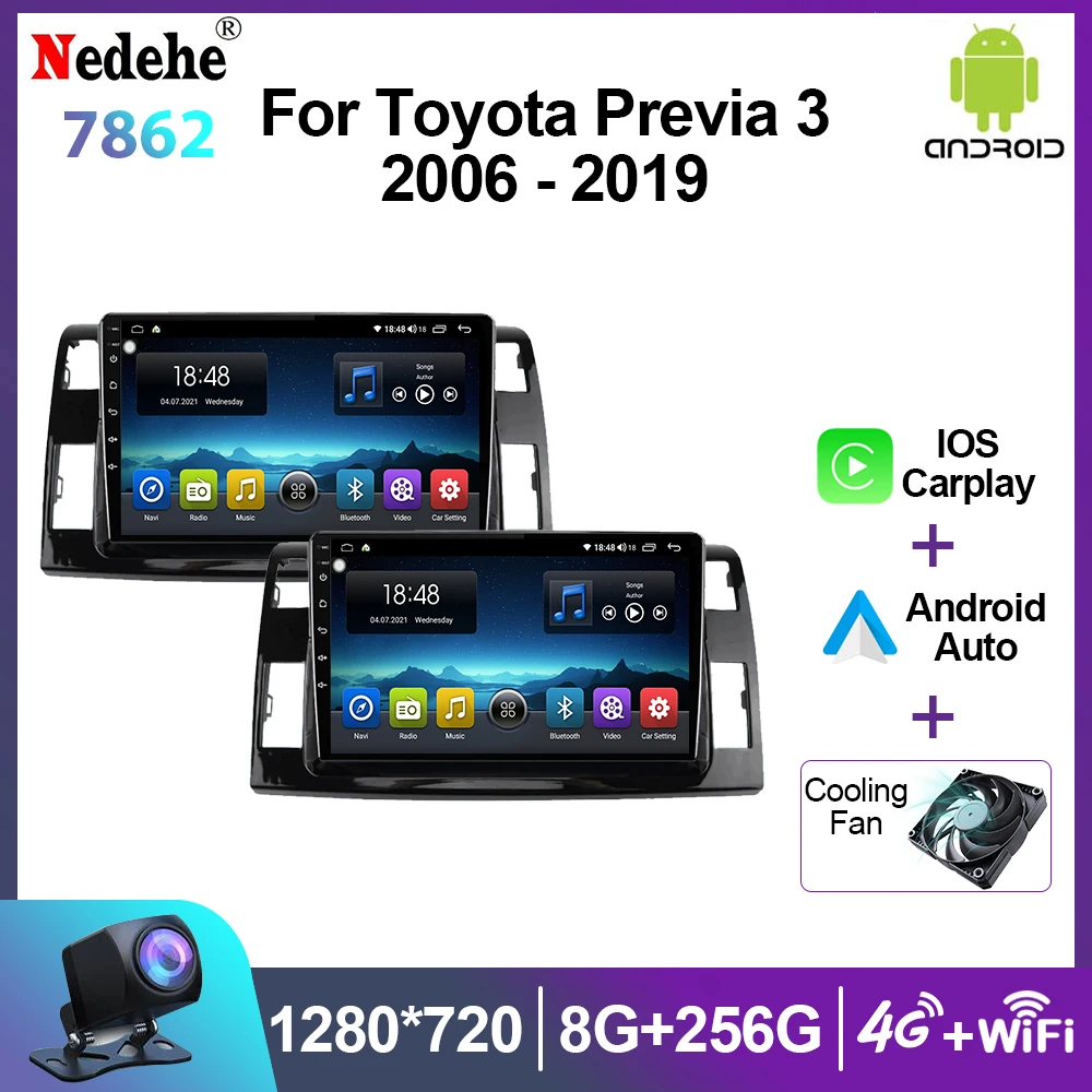 

Автомобильный радиоприемник Android 12, автостерео для Toyota Previa 3 XR50 Estima 2006-2019, мультимедиа, Carplay, GPS-навигация, 2din, головное устройство