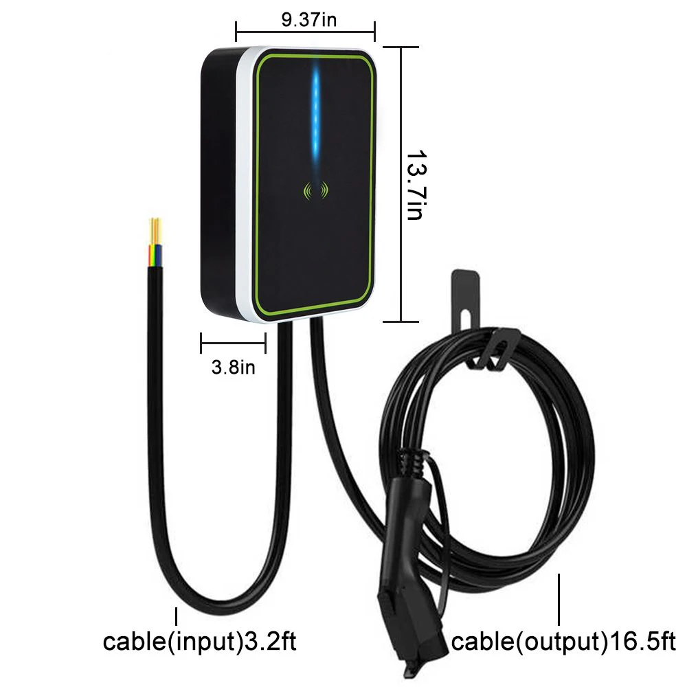 Pengisi daya mobil elektrik AC pasang dinding, GB/T 1 fase/220V 7KW 32A EV colokan dan Mainkan IP65