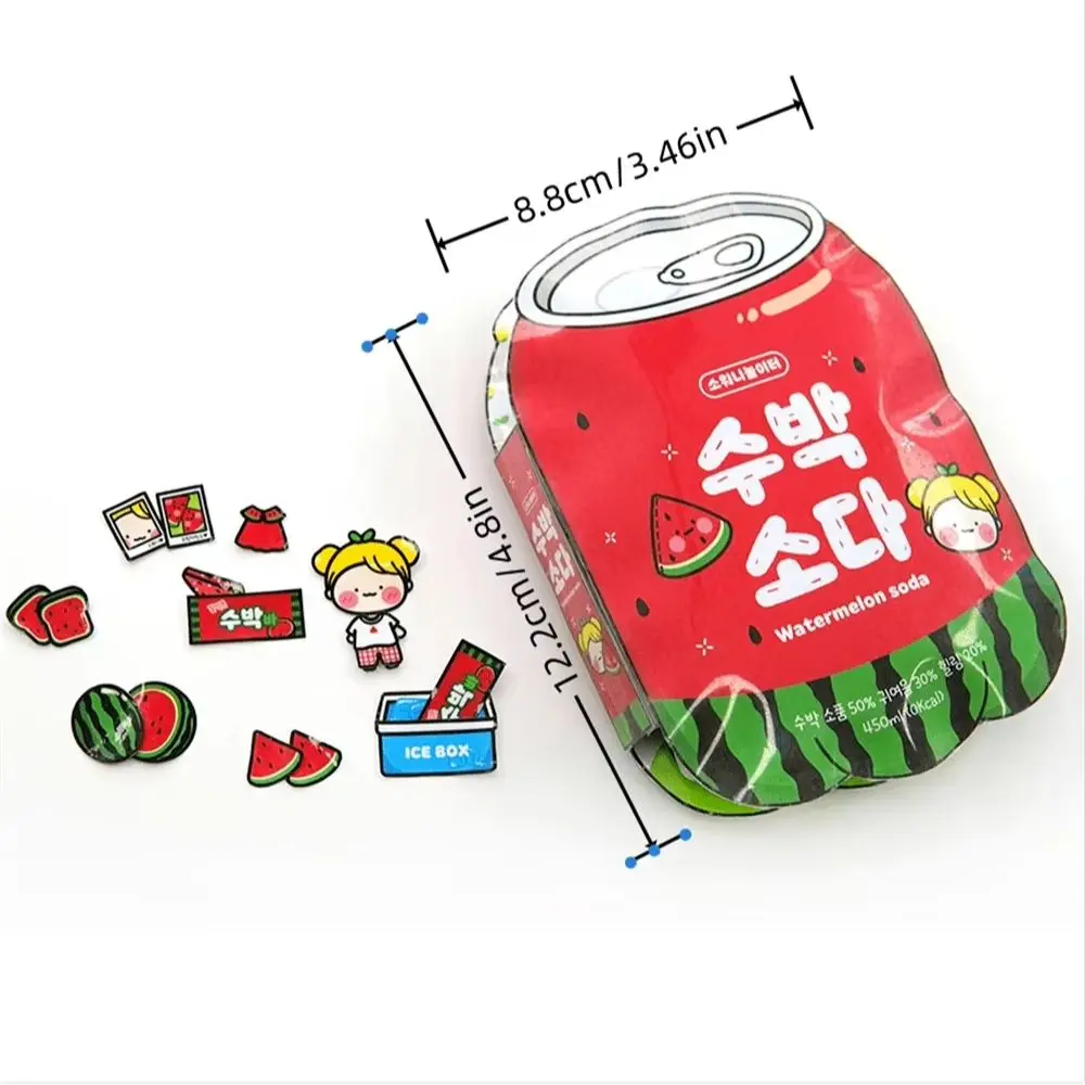 Fruit Girl Paper Doll Pinching Music Paper Scrapbook Beverage Soda Toy Book Cartoon Cute Paper Toy Handmade Quiet Book