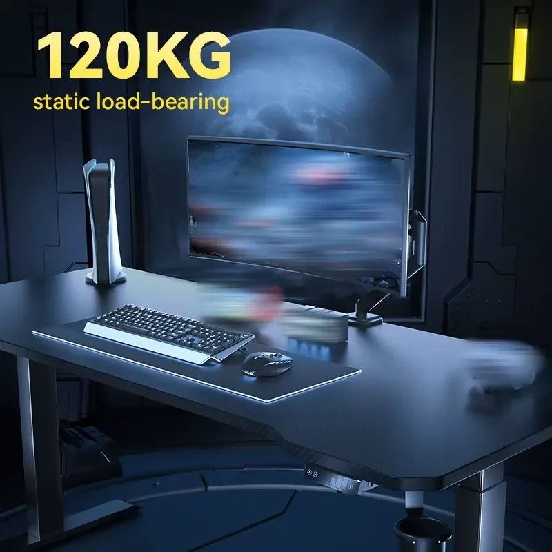 Large 1.6m 1.8m Esports Gamer Desk High-Power Dual Motors Low Noise Electric Office Desk for Gaming Tables