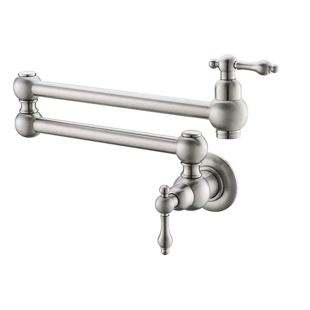 005 Kitchen Faucet Pot Filler Rose Gold Plating Wall Mounted Brass Luxury Single Handle Single Hole Graphic Design Modern Apartm