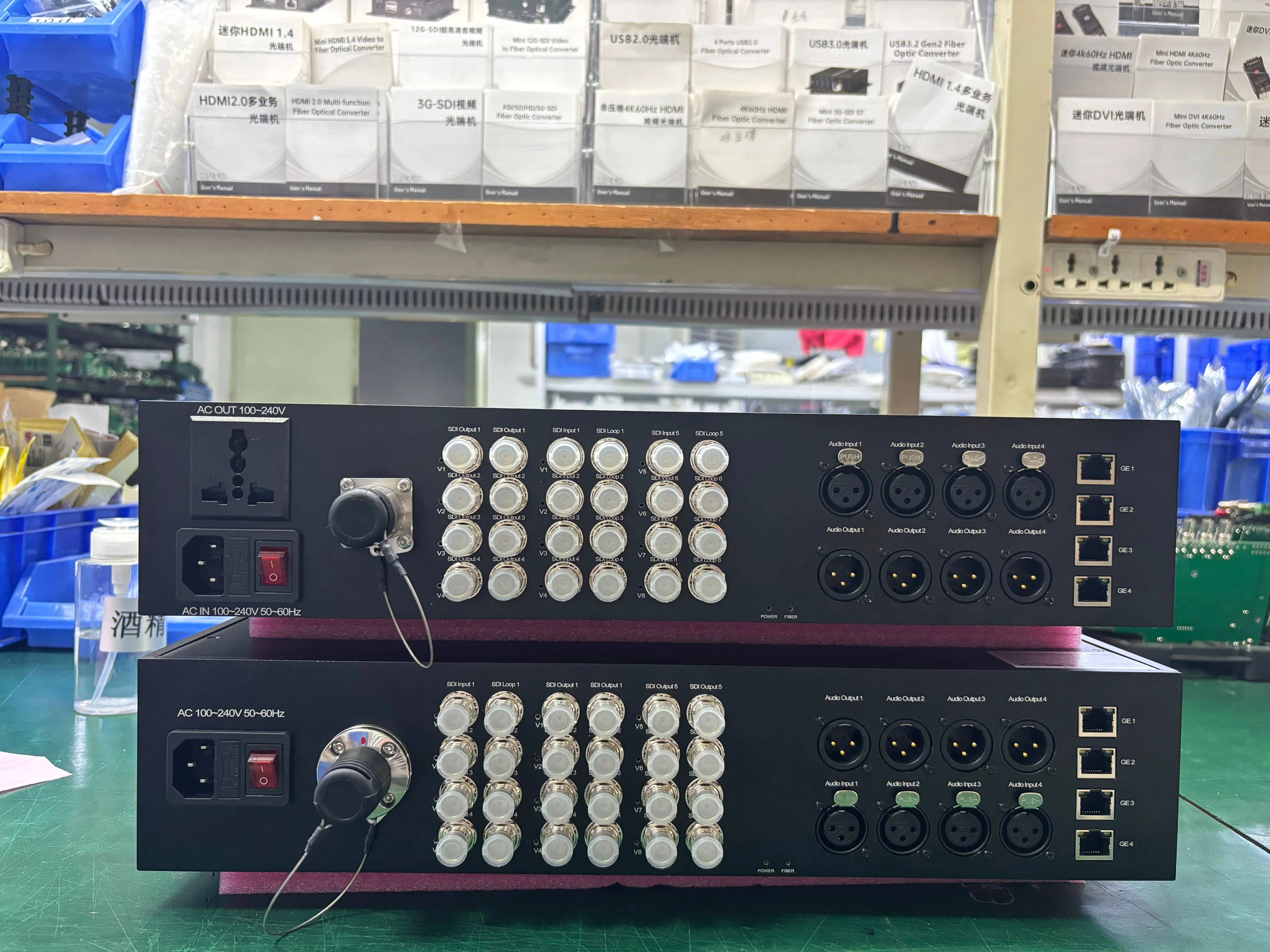 ระบบส่งสัญญาณไฟเบอร์ SMPTE 12 ช่องสัญญาณ 12G-SDI พร้อมอีเธอร์เน็ต 1GB และเสียง XLR