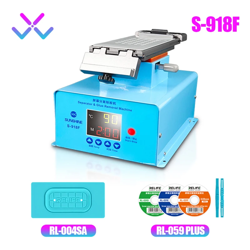 

SUNSHINE S-918F LCD Screen Separator Glue Remover Machine Heating Platform Plate Edge Glue Cleaning Middle Frame Glue Remove