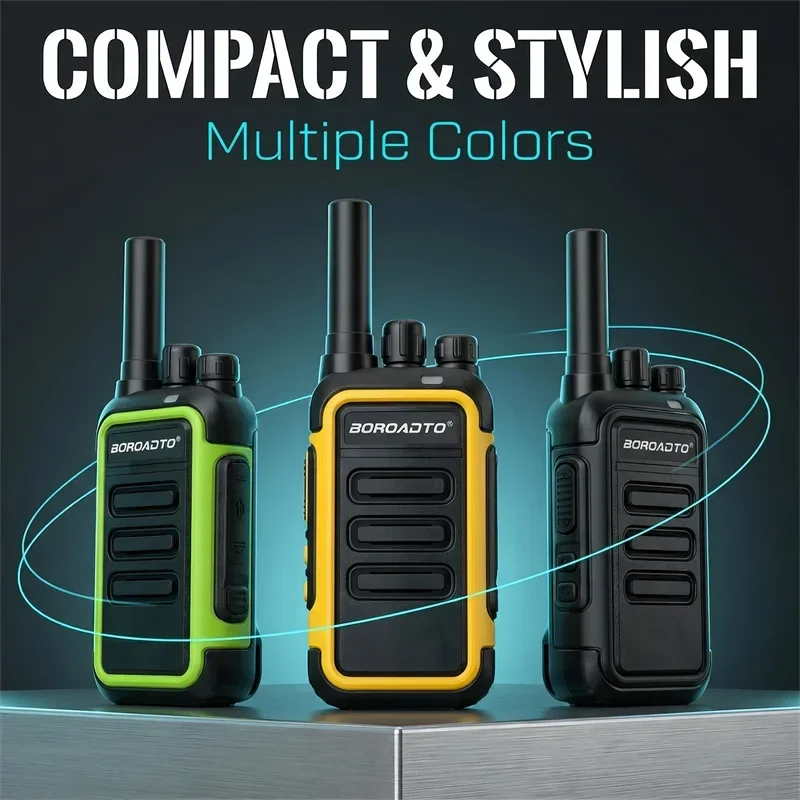 Portable UHF Long Range Walkie Talkie Set Rechargeable Emergency Transceiver for Outdoor Use