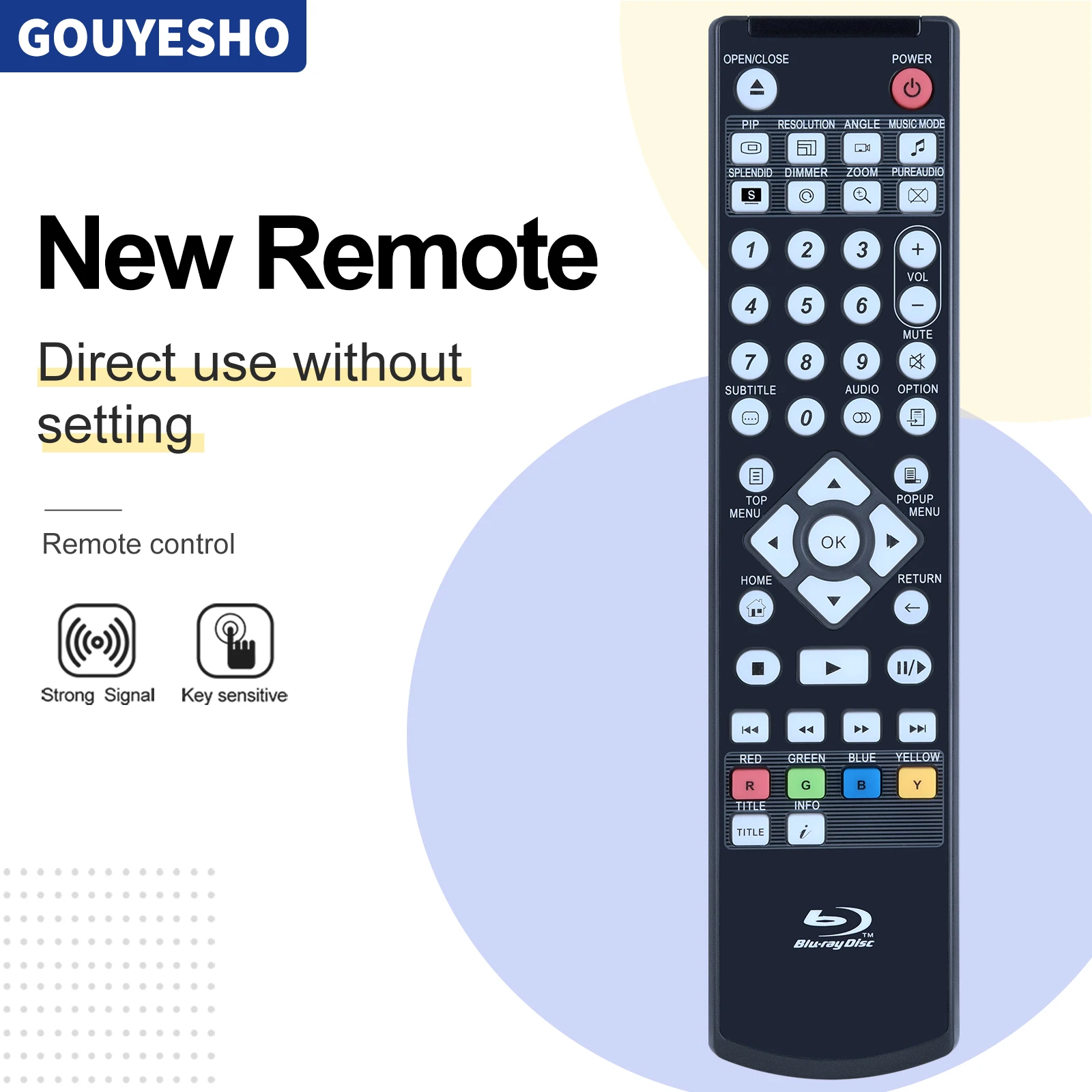 New Remote Control For ASUS O!PLAY Blu-ray Disc BD HD Media Player BDS-700 BDS-500