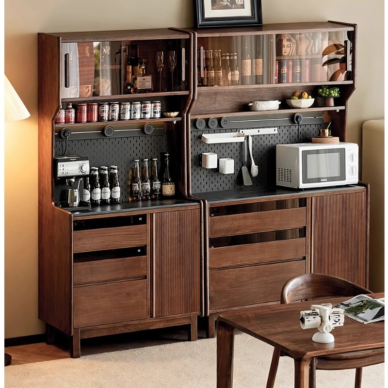 

North American black walnut dining side cabinet integrated storage cabinet against the wall living room solid wood storage