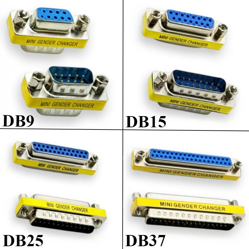 

DB9/DB15/DB25/DB37 Female To Female/Male To Male/Female RS232 Serial Port Com Connector Mini Gender Changer Adapter Null Modem