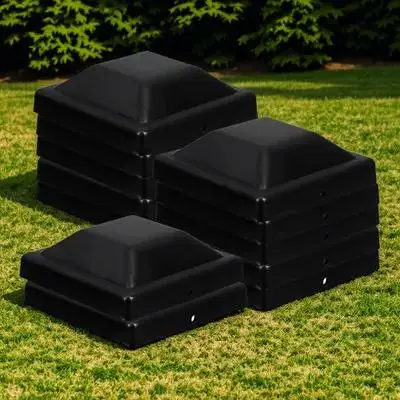 12 Uds. Tapas de poste de valla cubiertas protectoras de plástico negras para exteriores para tapas de plástico de poste de cubierta de poste de valla de madera