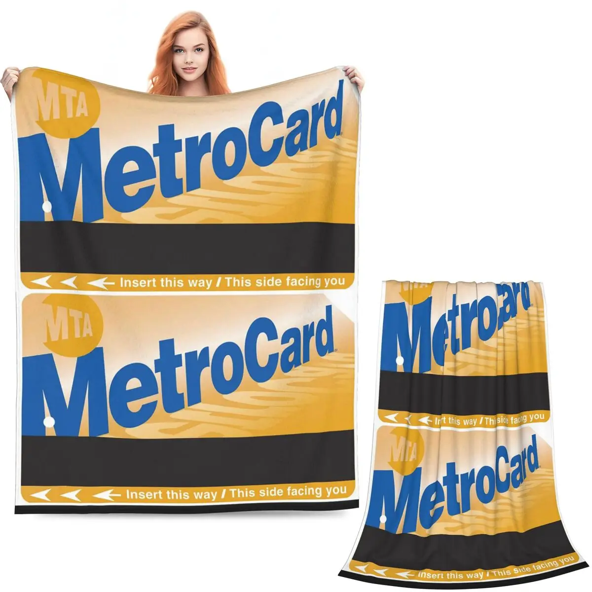 NYC MetroCard Subway Ticket Blanket Soft Warm Flannel Throw Blanket Bedspread for Bed Living room Picnic Travel Home Couch