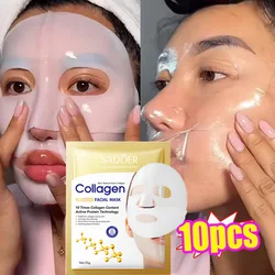 10pcs Korean Collagen Anti Wrinkle Facial Mask Fade Fine Lines Anti Aging Firm Skin Moisturizing Brightening Skincare Mask