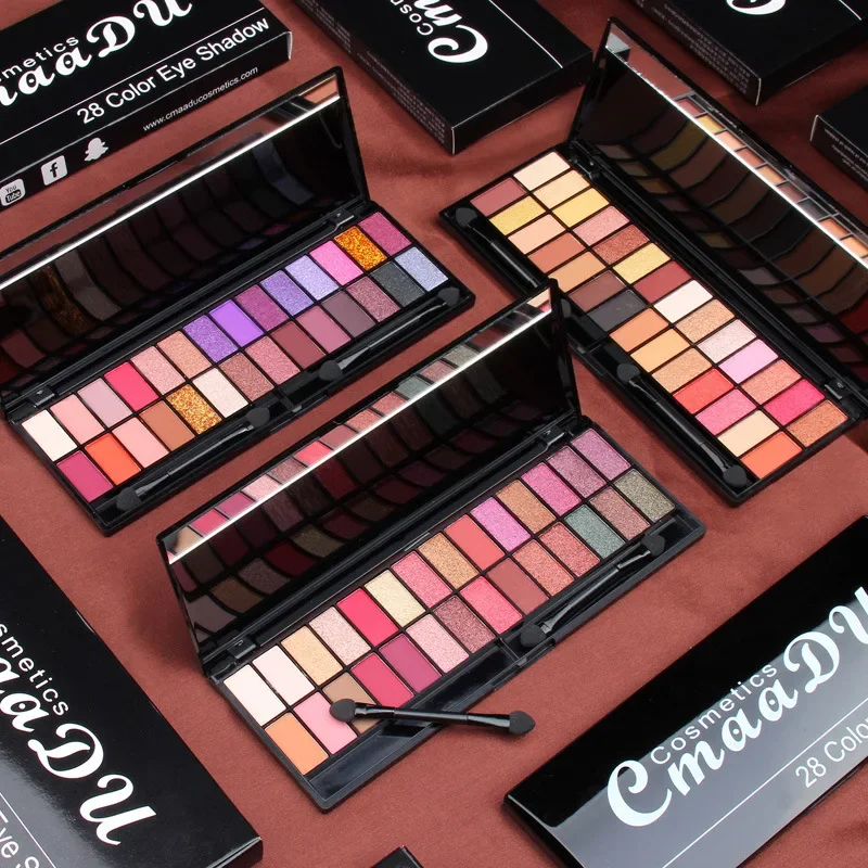 Cmaadu 28 Colors Nude Eyeshadow Pigment Packed Colour Waterproof Eyeshadow Lasting Makeup Naked Eye Shadow Palette Cosmetics
