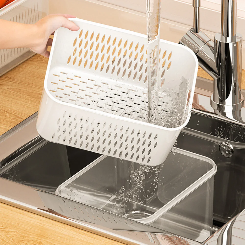 Multi-Layers Freezer Storage Box Drainage Basket Food Storing Organizer for Home Kitchen Refrigerator