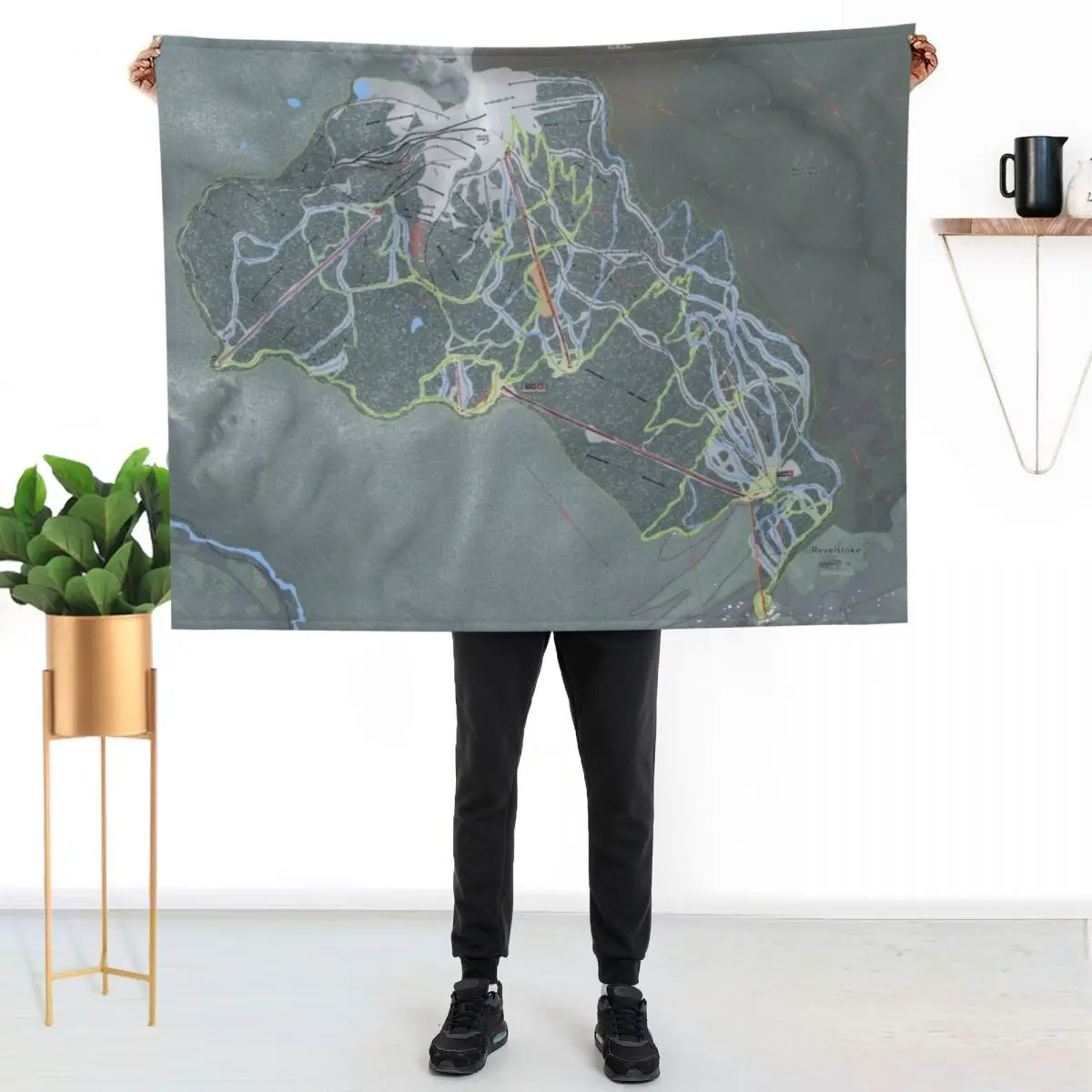 Revelstoke Resort Trail Map Throw Blanket Thermal Weighted Decorative Sofa Luxury Throw Blankets For Bed Shaggy Blankets