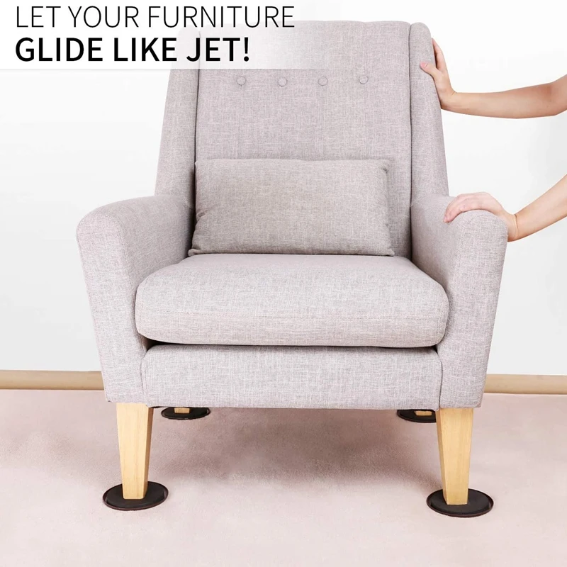 Móveis reutilizáveis Sliders e Glliders, adequado para superfícies do tapete, movendo móveis, facilmente com móveis Sliders, 3,5 polegadas, 16PCs