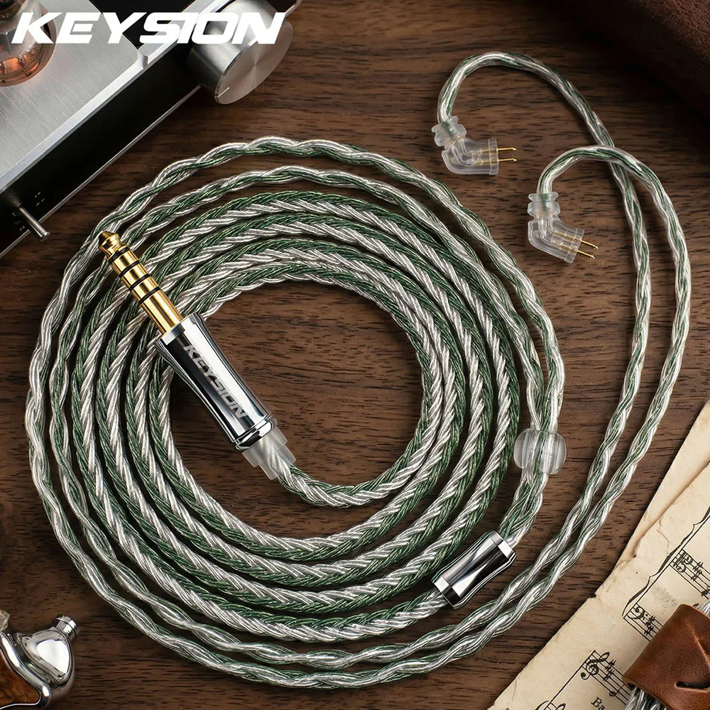 

KEYSION 16 Core High Purity Oxygen-free Copper Silver Plated Balance Cable 3.5/4.4mm MMCX/0.78 2Pin/for TFZ IEM Earphone Cable