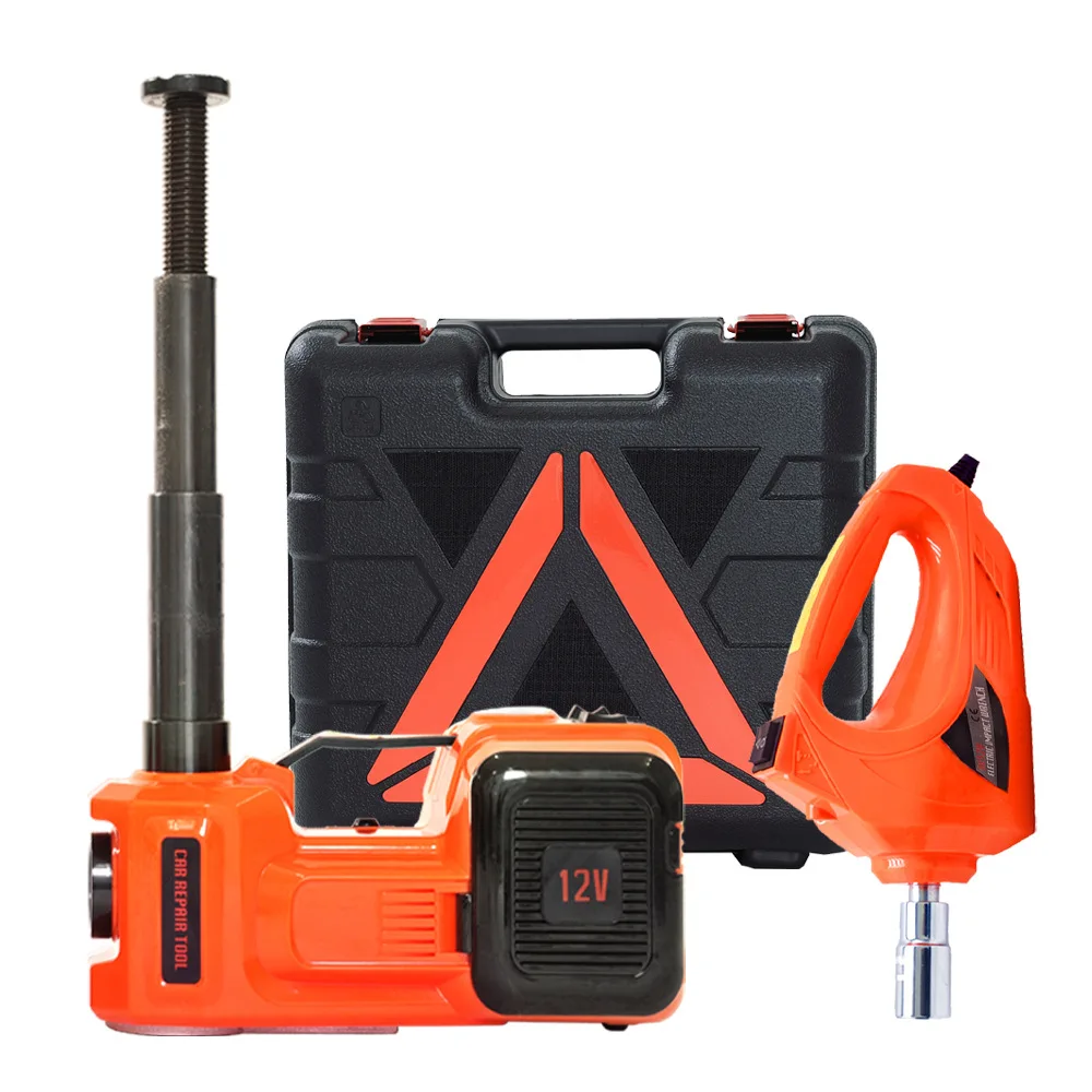4 in 1 Electric Hydraulic Car Jack Kit 12V 5Ton Electric Jack With Impact Wrench Tire Inflator Repair Lift Tool