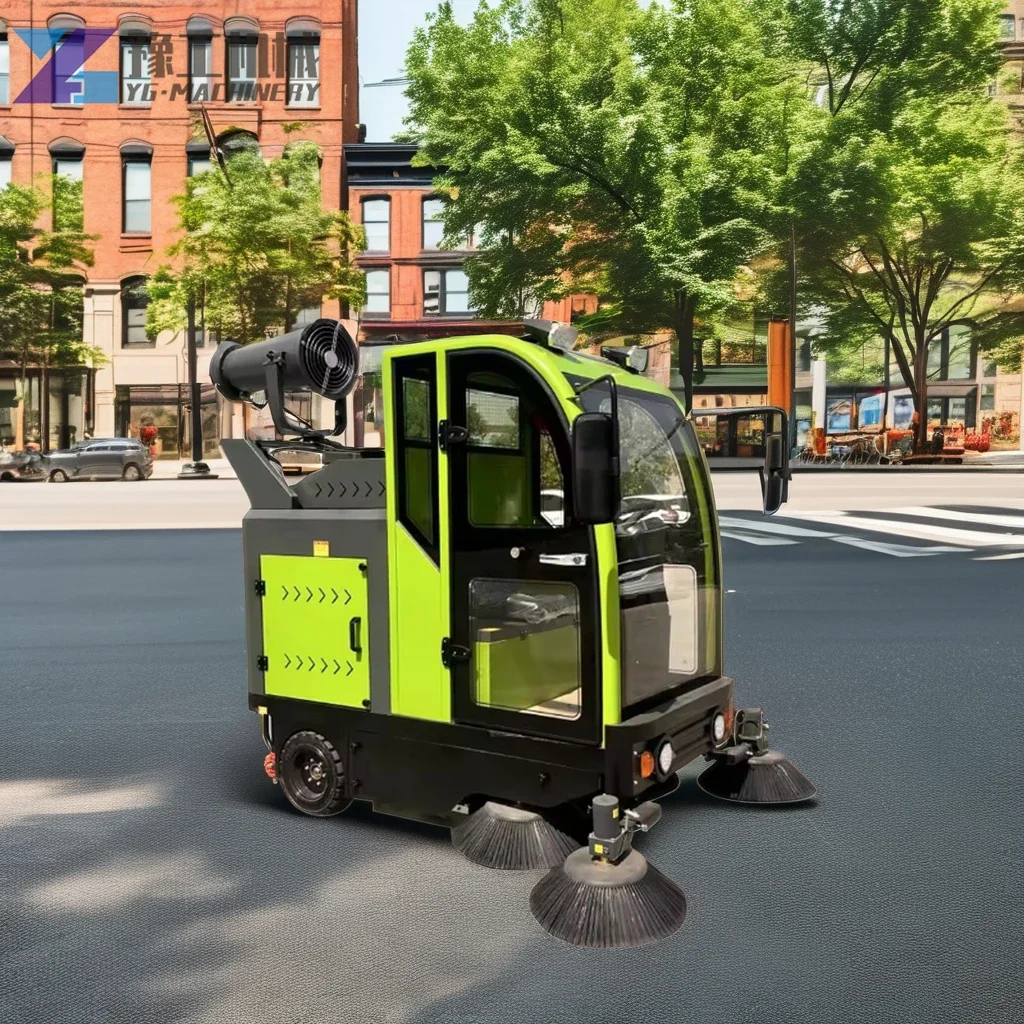 YG Hot Sale Drive Type Road Sweeper Large Capacity Battery Floor Sweeping Cleaning Equipment Electric Ride-On Road Sweeper