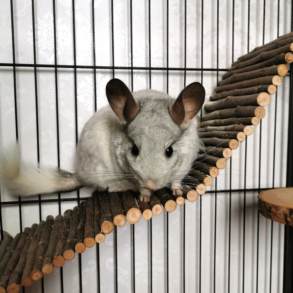

Wooden Hanging Bridge Pet Climbing Ladder Hamster Chewing Small Pet Supplies Fun Playground Durable Safe For Mice Rats Squirrels