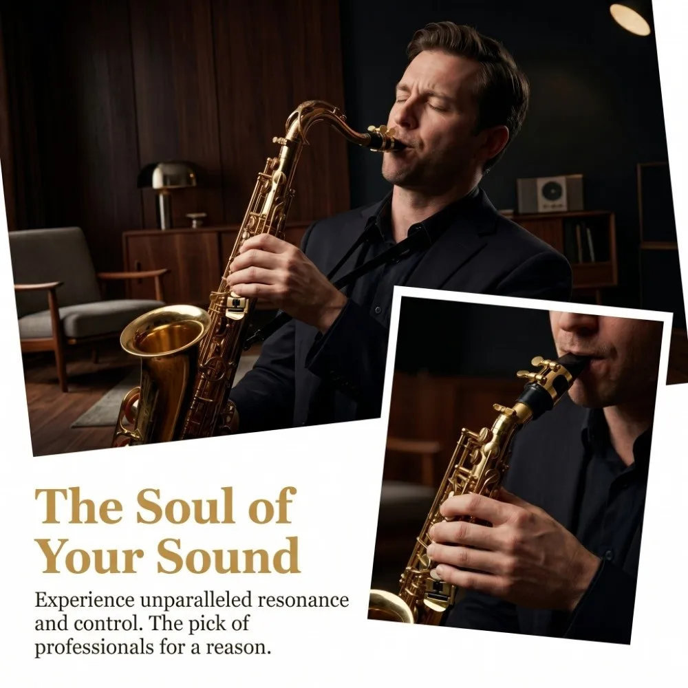 Adjustable Screw Saxophone Ligature Brass Material Hollow Cut-out Saxophone Tip Clip Double Screw Fastening Polished