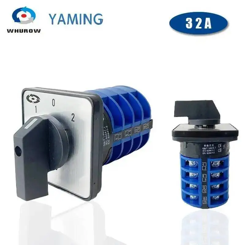 LW26 YMW26-32/4 Rotary Switch 3 Postion 660V 32A 4 Pole 16 Terminal Screw Selector Universal Changeover Cam Main Switch