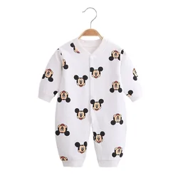 Roupas de bebê recém-nascido algodão quente roupas de bebê vestir moda dos desenhos animados mickey impressão 0-12month bebê macacão