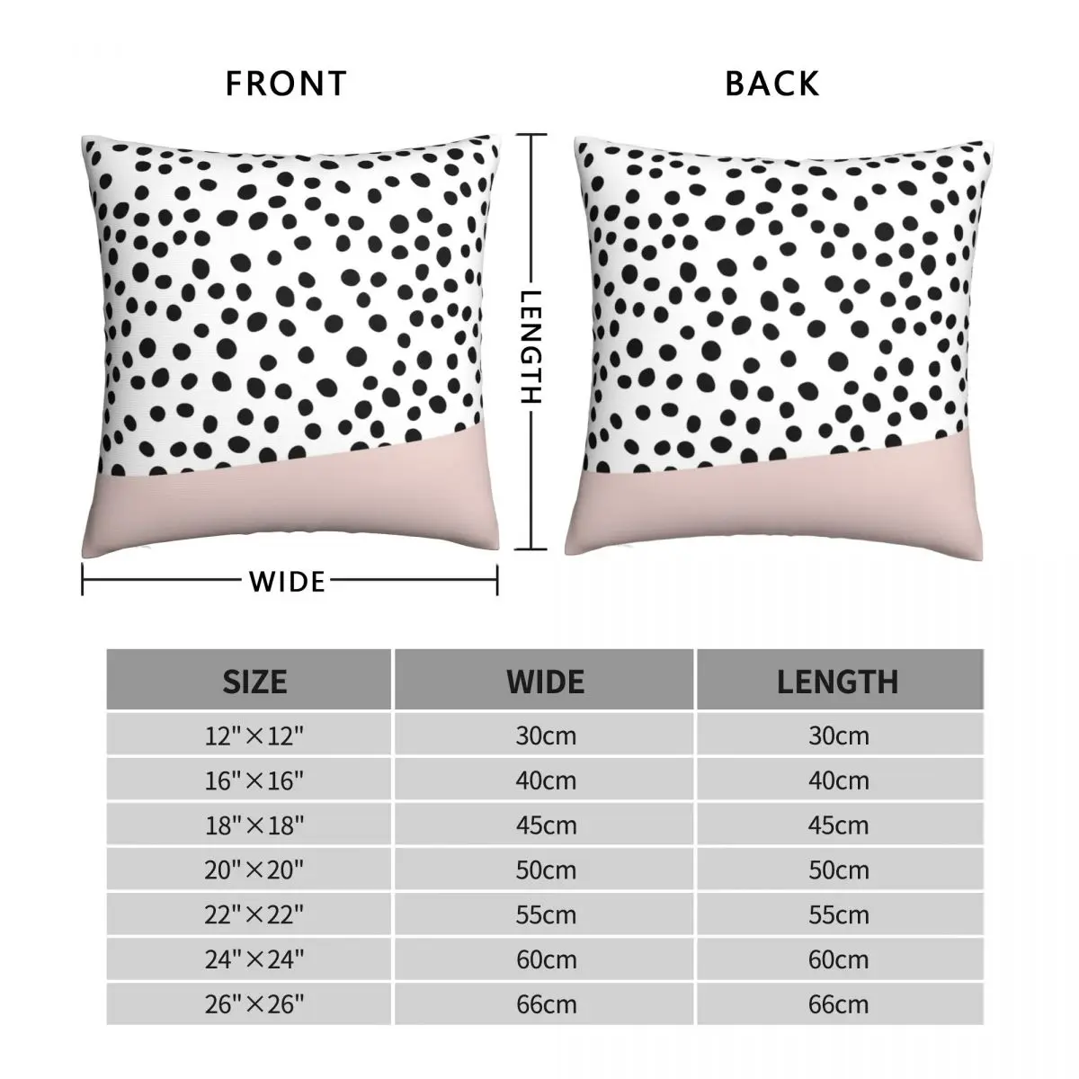 Black White And Pink Dalmatian Square Pillowcase Polyester Linen Velvet Pattern Zip Decor Throw Pillow Case Car Cushion Cover