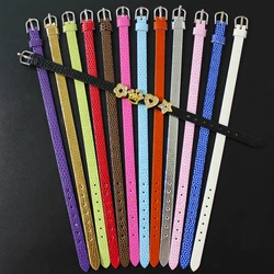 85pcs Snake Skin PU Bracelet Wristband 8/10mm 21cm LengthThrough Slide Charms Letters Alphabet DIY Jewelry For Women Kids Gift