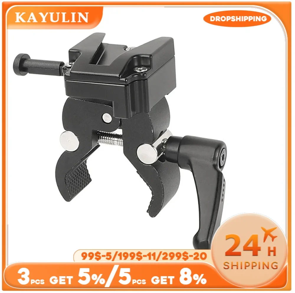 Kayulin Camera Super Clamp With Universal V-Lock Mount Quick Release Adapter For Sony DSLR Camera Battery Photo Studio Accessory