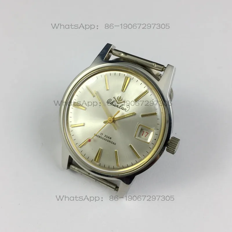 Original inventory, Liaoning Watch Factory, Chunlan brand all-steel bar order calendar, manual mechanical watch diameter 36mm